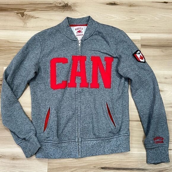 Roots Canada Grey Zip Up Sweatshirt Women’s XS - Picture 1 of 4